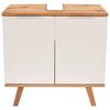Waschbeckenunterschrank Turin 4 B: 60 Cm Weiß - Eiche Wotan/Weiß, MODERN, Holzwerkstoff (60/60/30cm)
