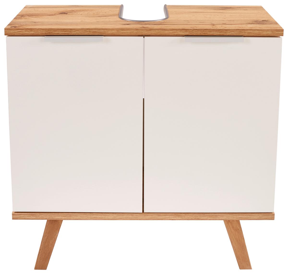 Spodní skříňka Turin šířka 60cm - bílá/dub wotan, Moderní, kov/dřevo (60/60/30cm)