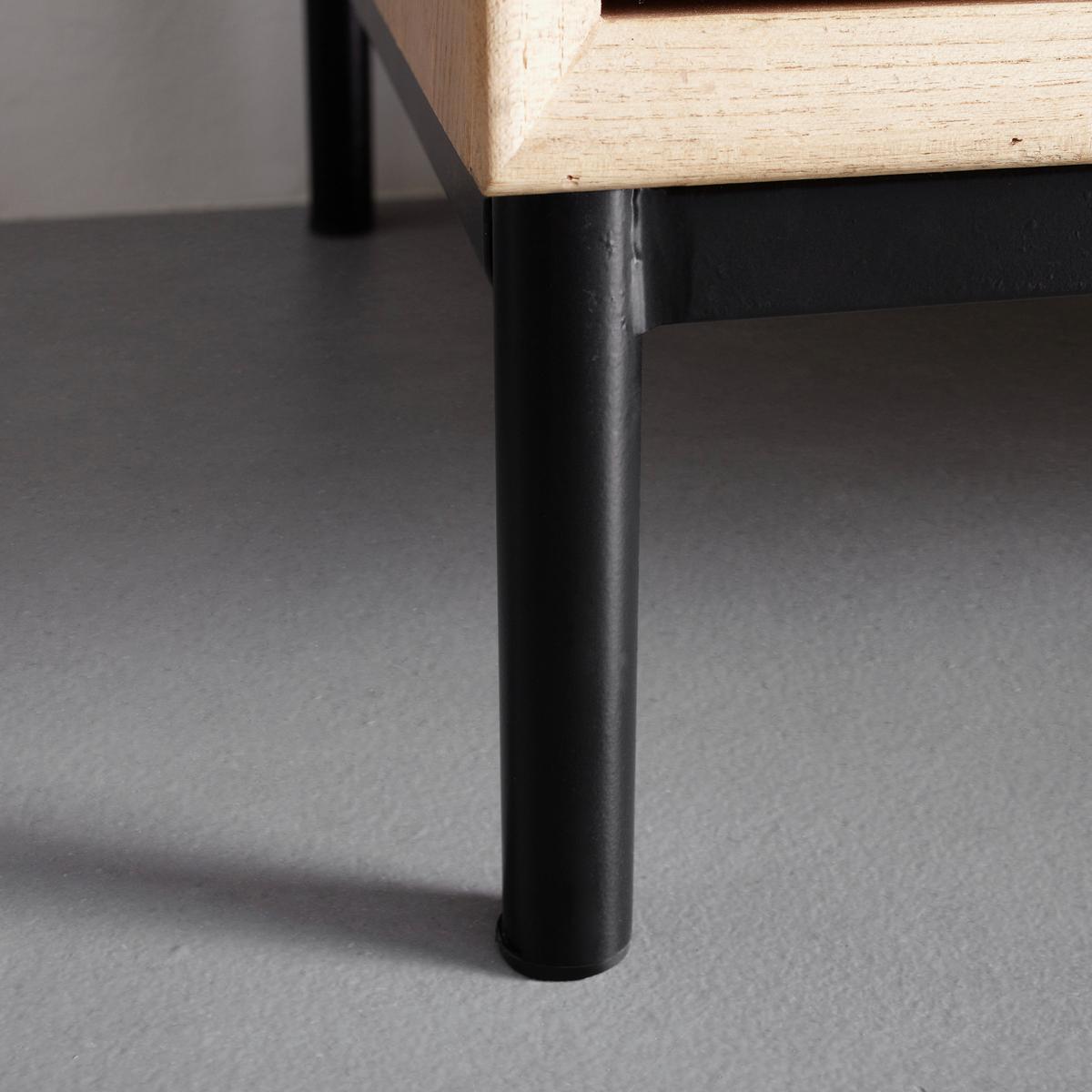 Vitrína MILANO jasan - šedá/černá, Moderní, kov/dřevo (90/186/40cm) - Bessagi Home