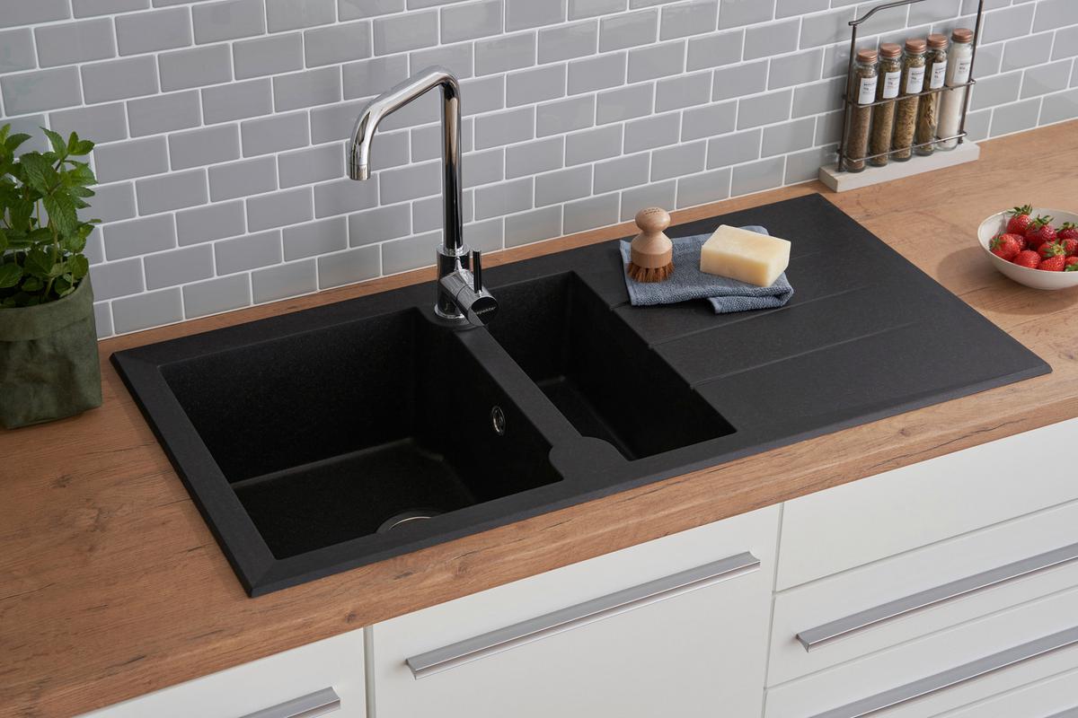 Spüle Respekta Alineo Stein Bxt: 100x50 Cm - Schwarz, Trend, Stein (100/21/50cm) - Respekta