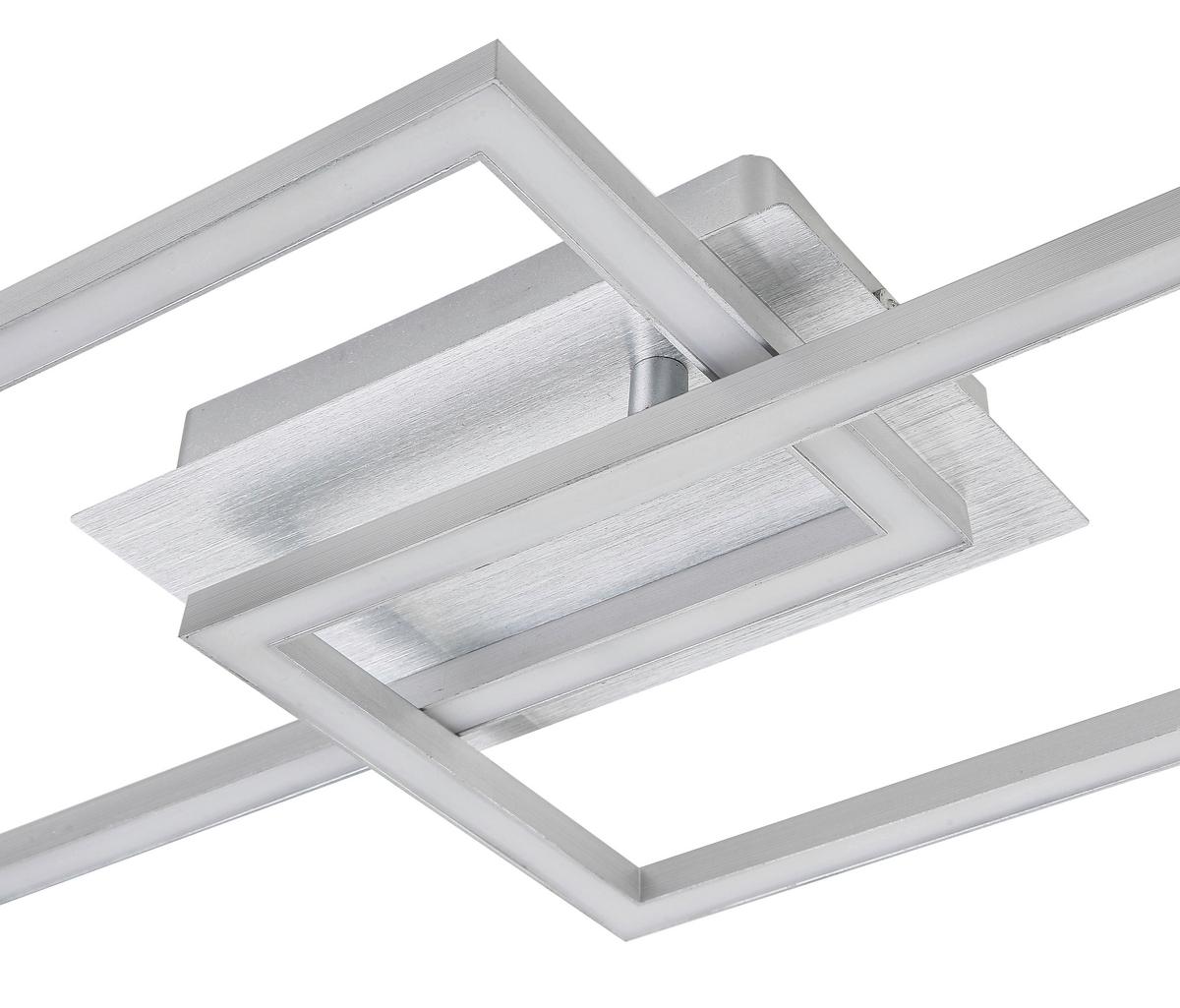 Led-deckenleuchte Tracy - Silberfarben/Alufarben, MODERN, Kunststoff/Metall (50/29,2/6cm) - Luca Bessoni