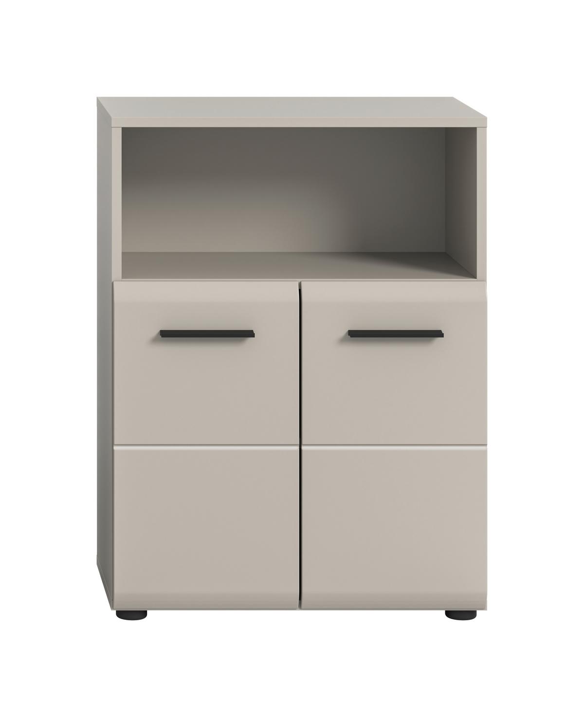 Midischrank Ice Kaschmir B: 60cm - Kaschmir/Schwarz, Trend, Holzwerkstoff (60/80/30cm) - MID.YOU