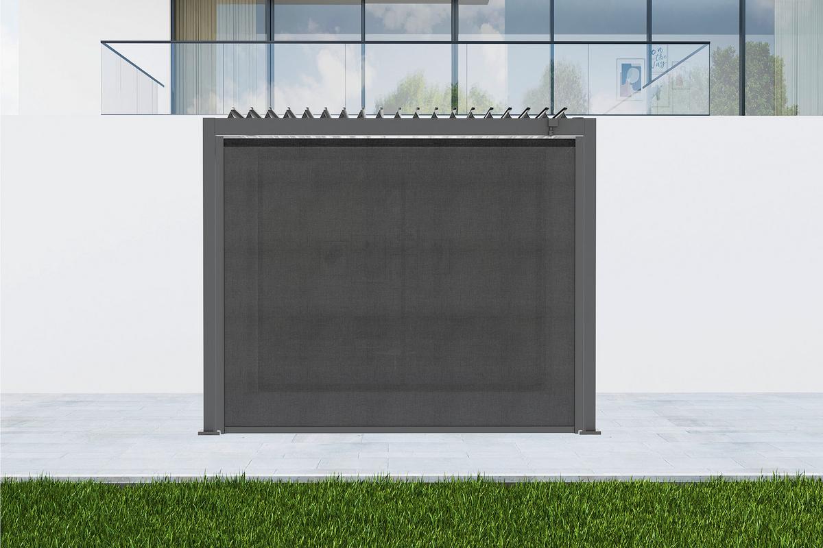 Kurbelrollo Für Pergola Origin Aluminium, Bxh:ca. 278x231,5cm - Anthrazit, Basics, Metall (278/231,5/9cm) - Gardenson