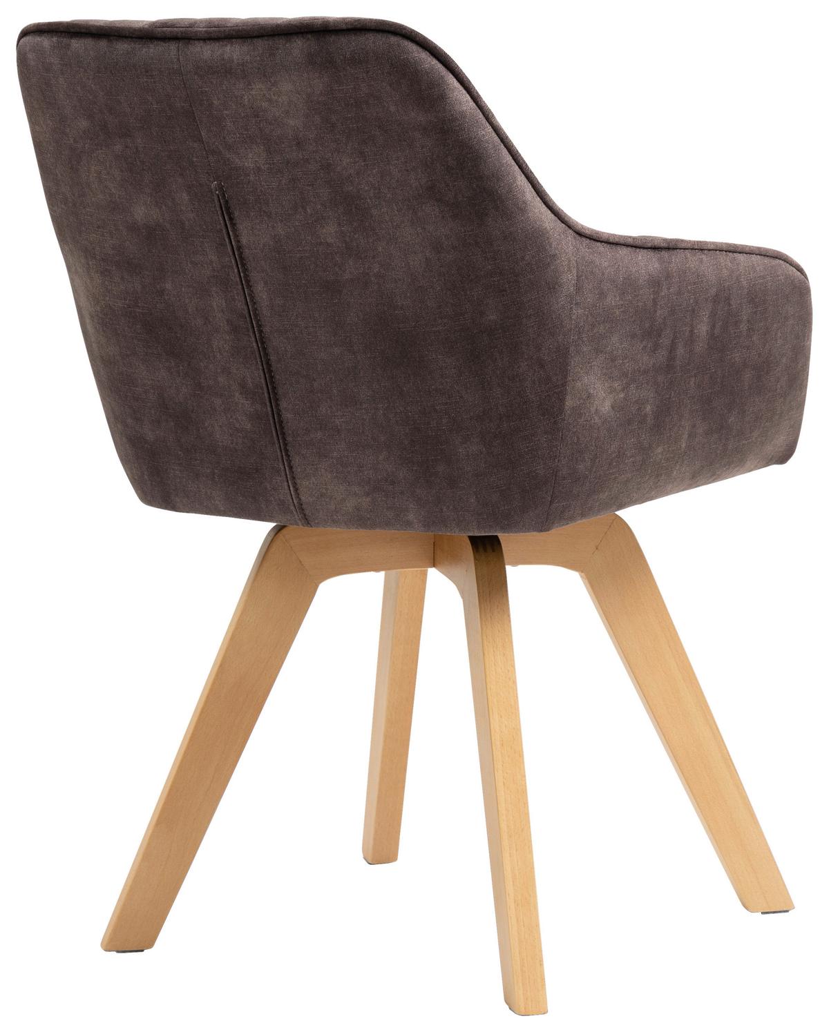 Armlehnstuhl Hanna Dunkelbraun,sitzfl. 180° Drehb - Dunkelbraun/Buchefarben, KONVENTIONELL, Holz/Textil (63/83/63cm) - MID.YOU