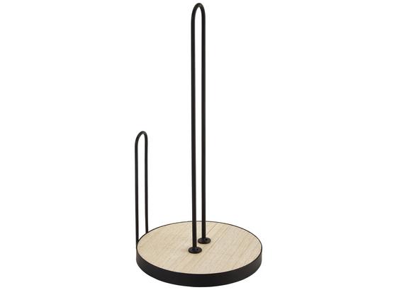 Držák Na Kuchyňské Utěrky Indy - černá/hnědá, Moderní, kov/dřevo (15/30cm) Držák Na Kuchyňské Utěrky Indy - černá/hnědá, Moderní, kov/dřevo (15/30cm)