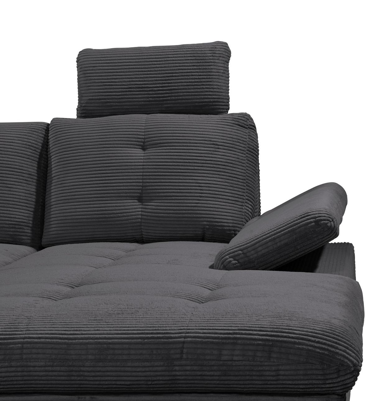 Wohnlandschaft Ascot Anthrazit U: 220x324x170 Cm - Eichefarben/Anthrazit, KONVENTIONELL, Textil (220/324/170cm) - MID.YOU