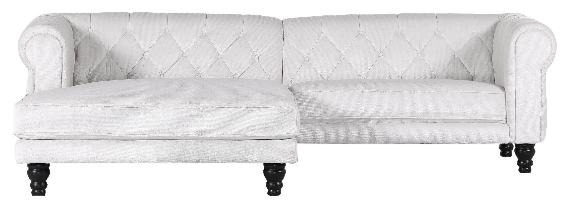 Ecksofa Jonte Weiß S: 160x260 cm - Dunkelbraun/Weiß, Design, Textil (160/260cm) - MID.YOU