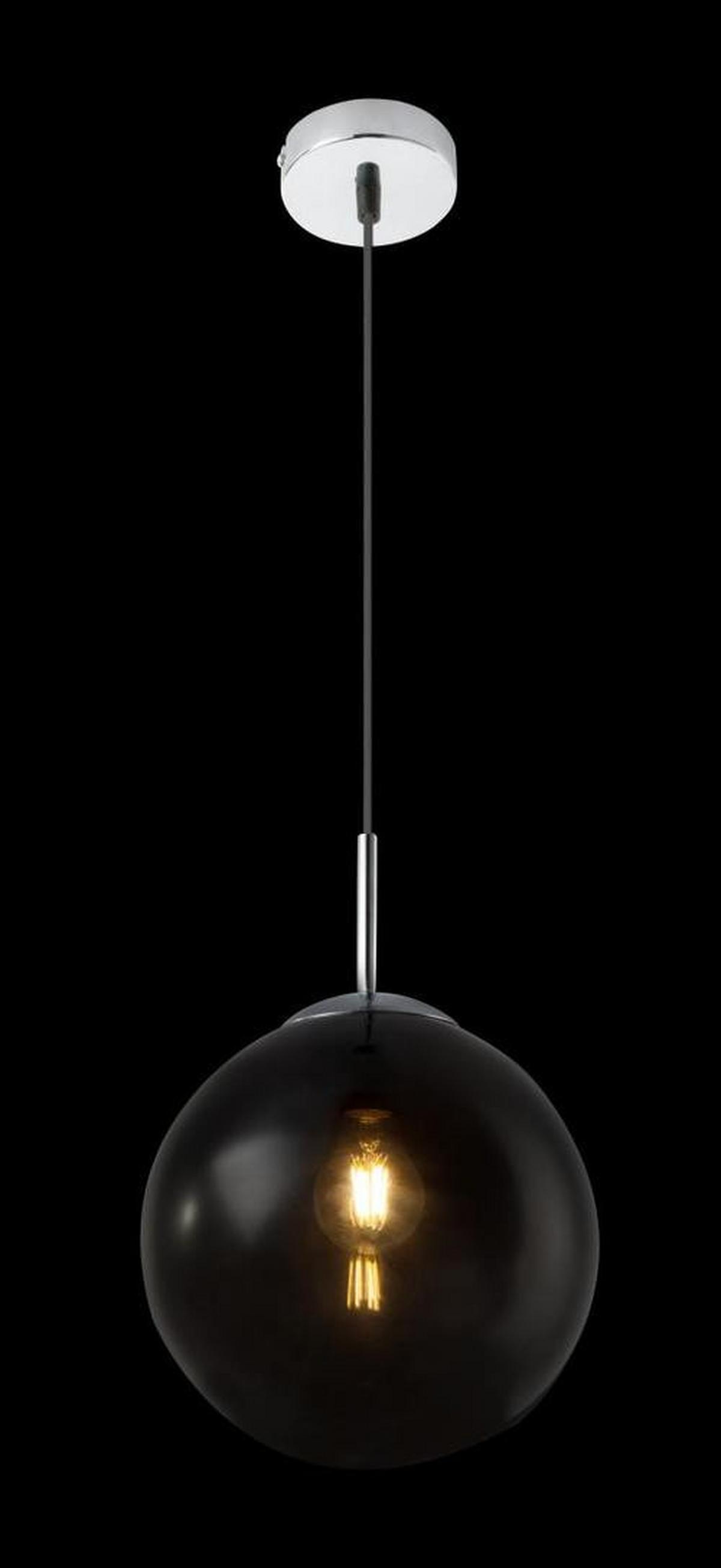 Hängeleuchte Varus H: 120 cm 1-Flammig mit Rauchglas - Basics, Glas/Metall (20/120cm) - Globo