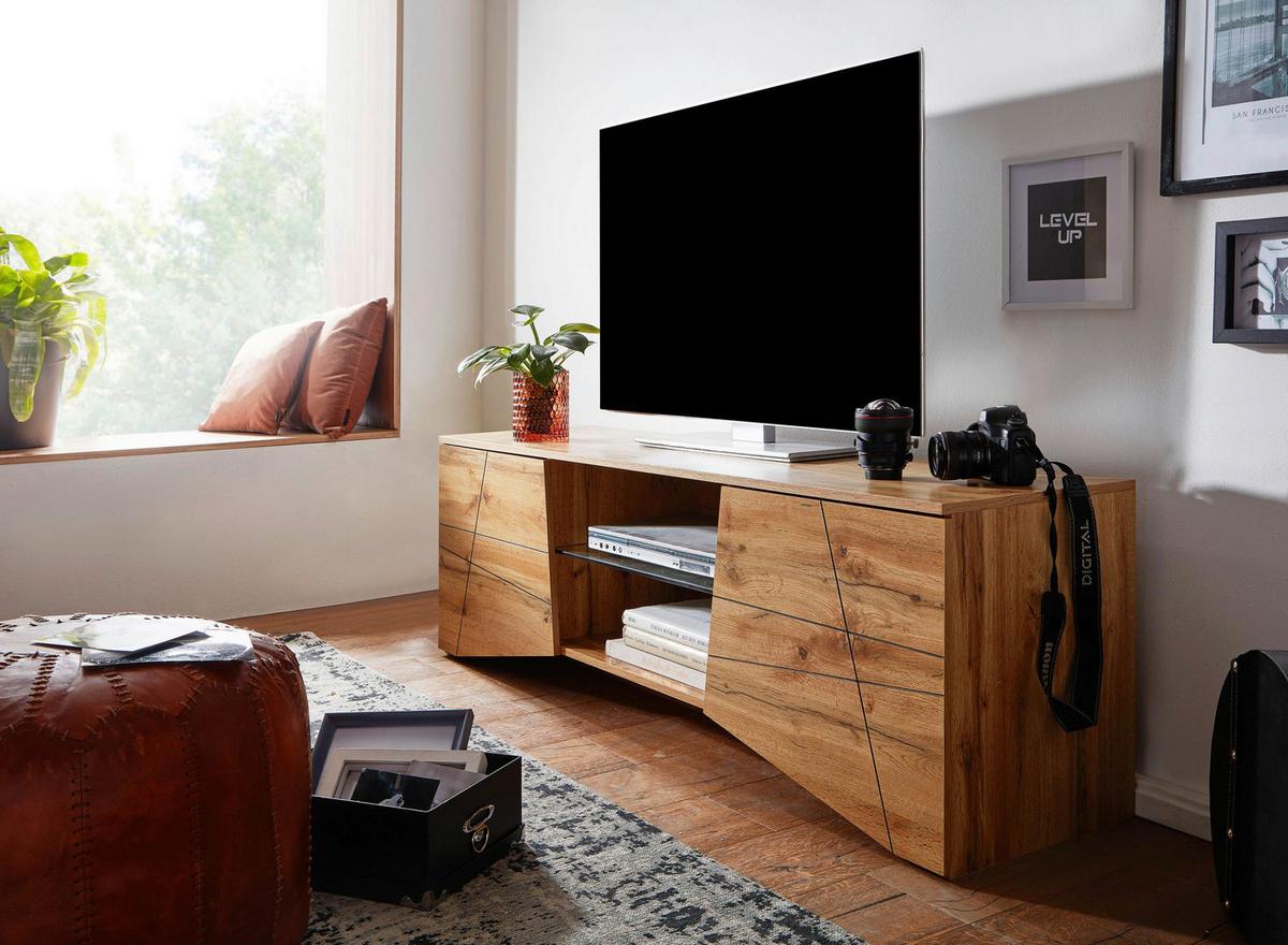 Lowboard Wohnling B: 160 cm Braun - Braun, MODERN, Glas/Holzwerkstoff (160/50/40cm) - MID.YOU
