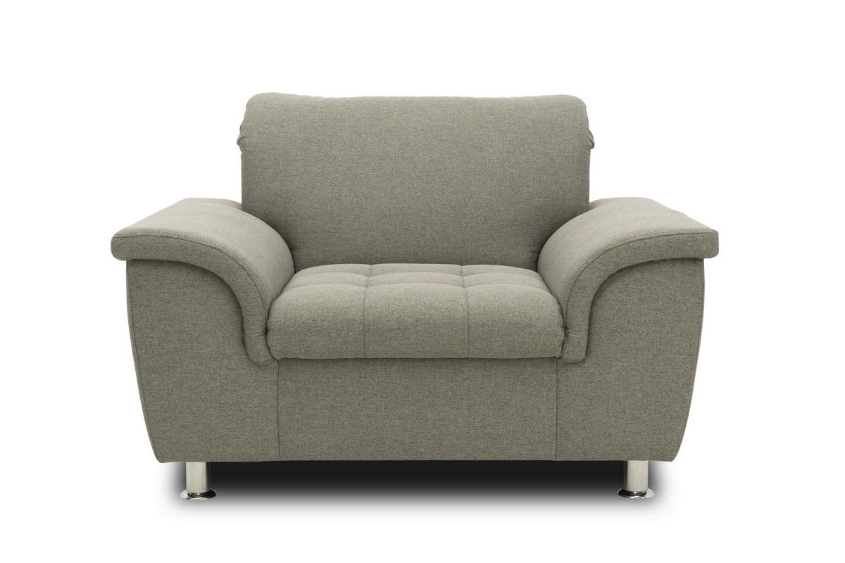 Polstersessel Mit Armlehnen Franzi Webstoff Silberfarben - Chromfarben/Graubraun, KONVENTIONELL, Textil (120/81/105cm) - MID.YOU
