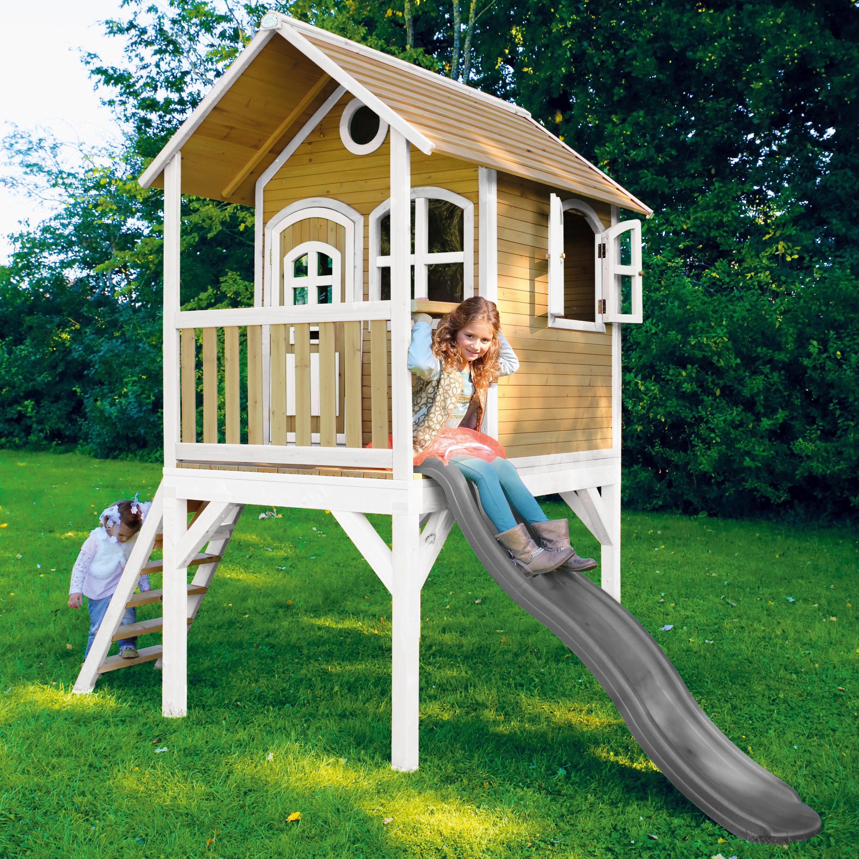 Spielhaus A030.037.81 - Hellgrün/Braun, KONVENTIONELL, Holz (318/272/191cm) - Ambia Garden