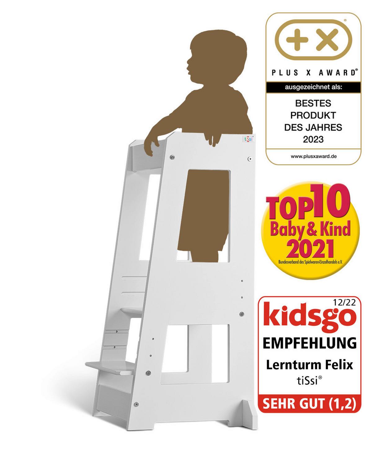 Lernturm Tissi® Felix - Weiß, Basics, Holz (40/91/45cm) - tiSsi