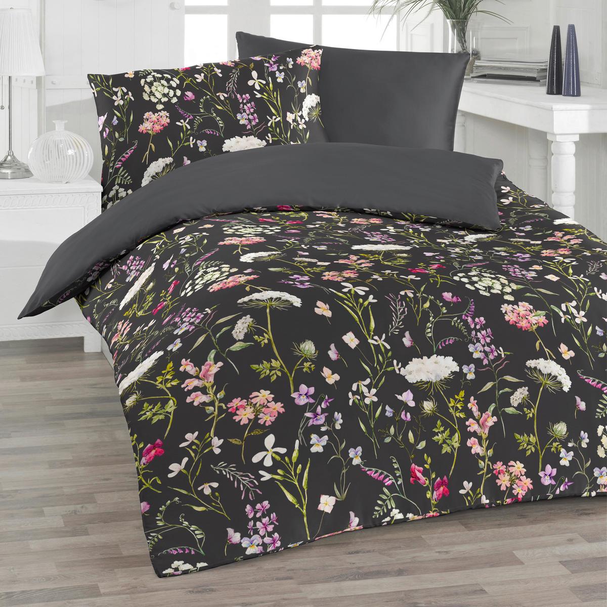 POSTEĽNÁ BIELIZEŇ S40DWP.005.FIORE BLACK - viacfarebná, Trend, textil (140/200cm) - Florella