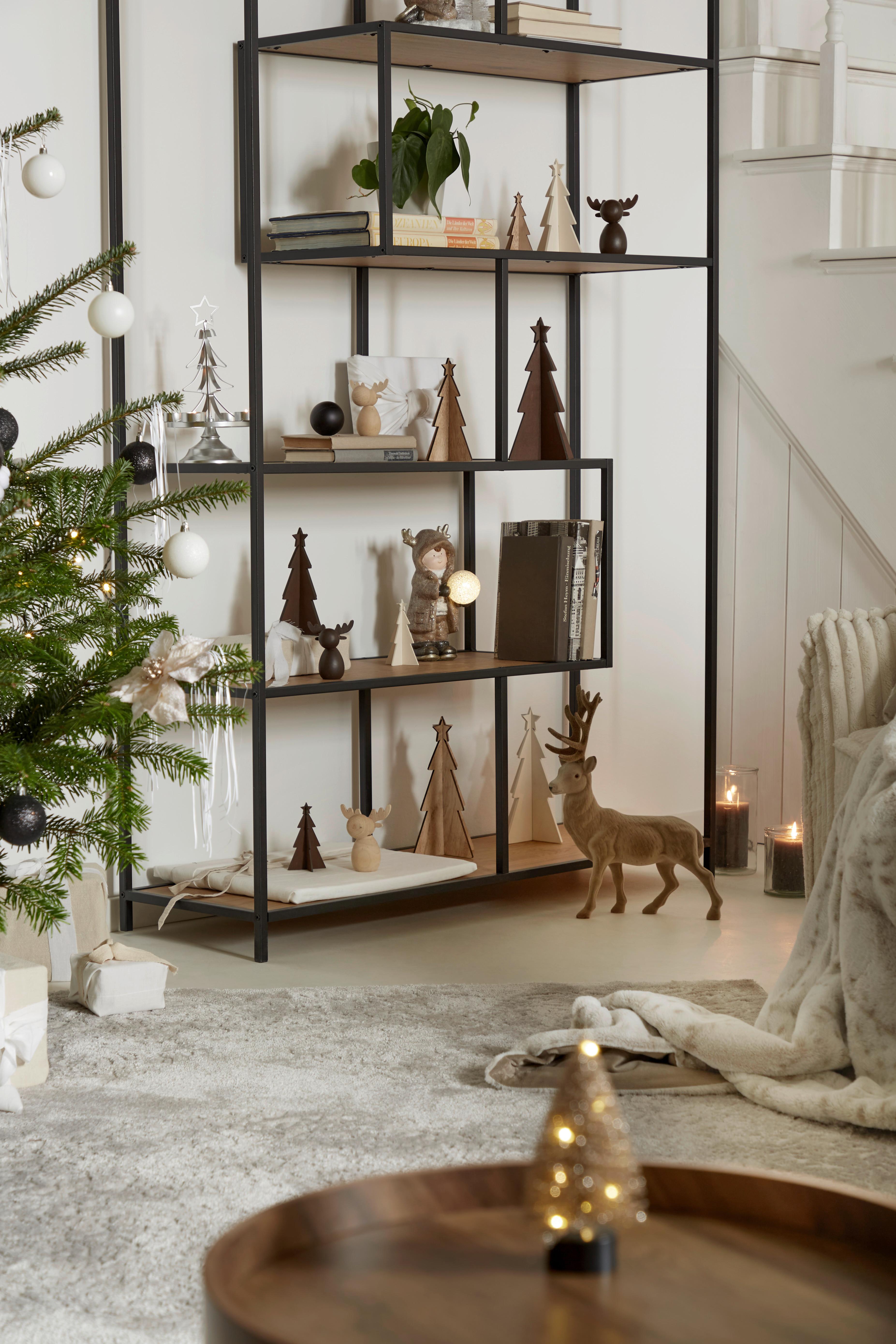 Dekobaum Karl - Beige/Rot, KONVENTIONELL, Holzwerkstoff (12cm)