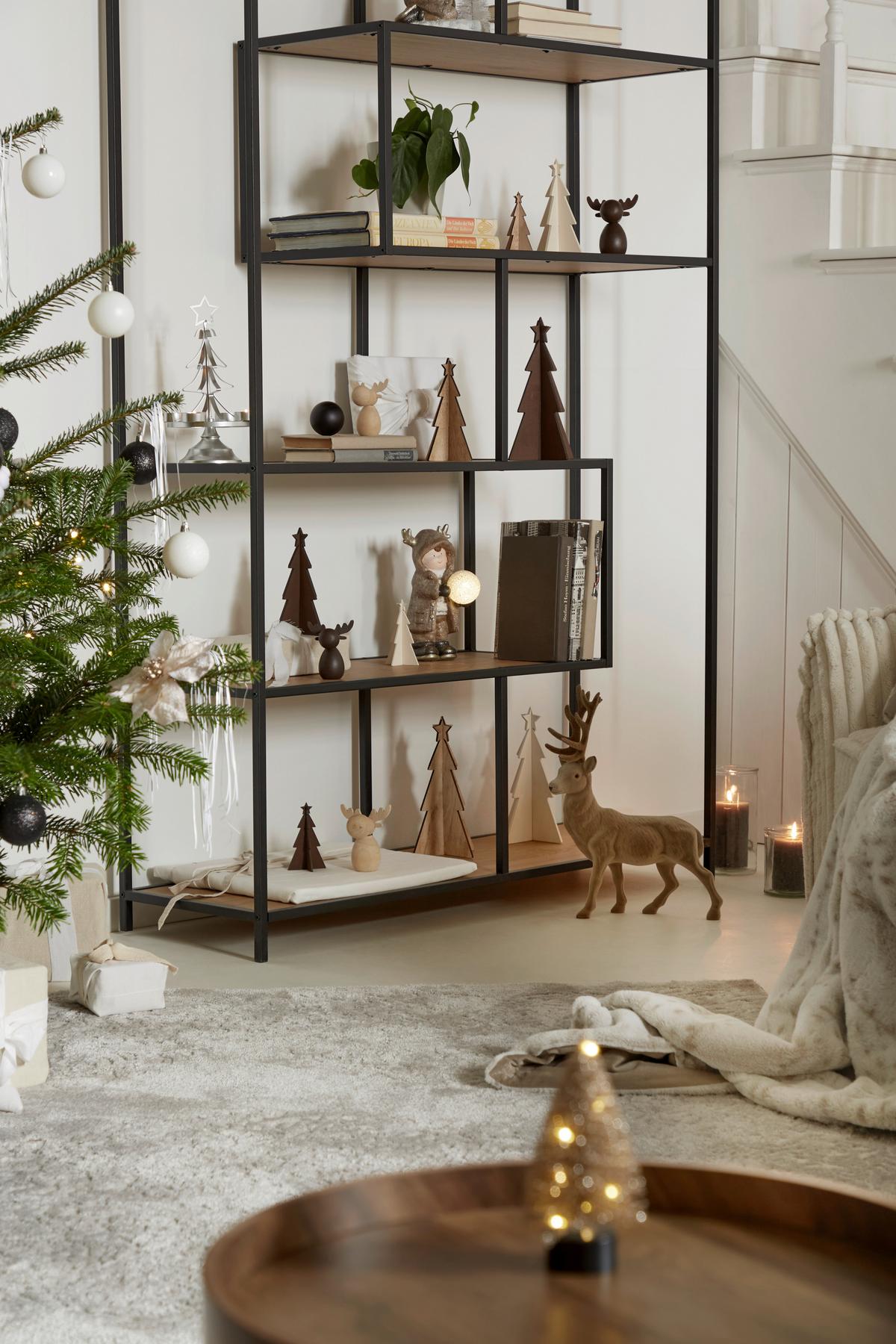 Dekobaum Karl - Beige/Braun, KONVENTIONELL, Holzwerkstoff (25cm)