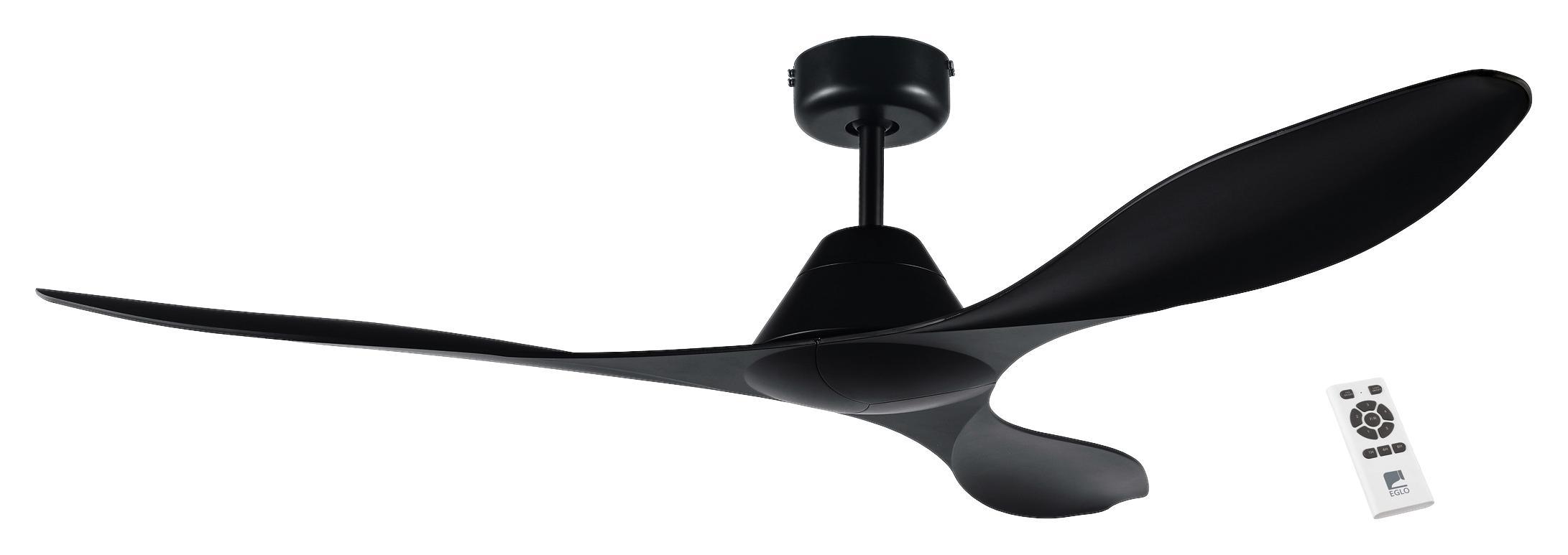 Deckenventilator Antibes - Schwarz, MODERN, Kunststoff/Metall (132/30cm)