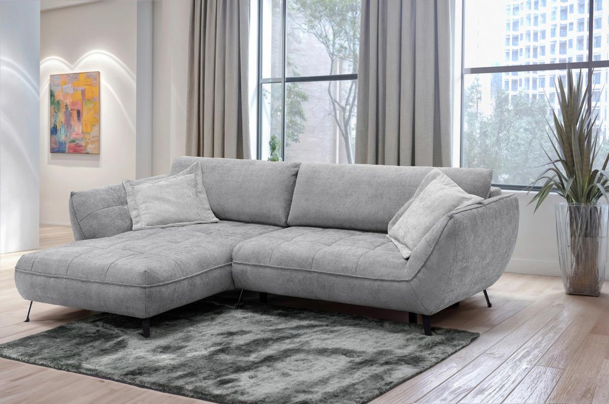 Ecksofa Samoa Grau S: 187x282 cm - Schwarz/Grau, Design, Textil (187/282cm) - Livetastic