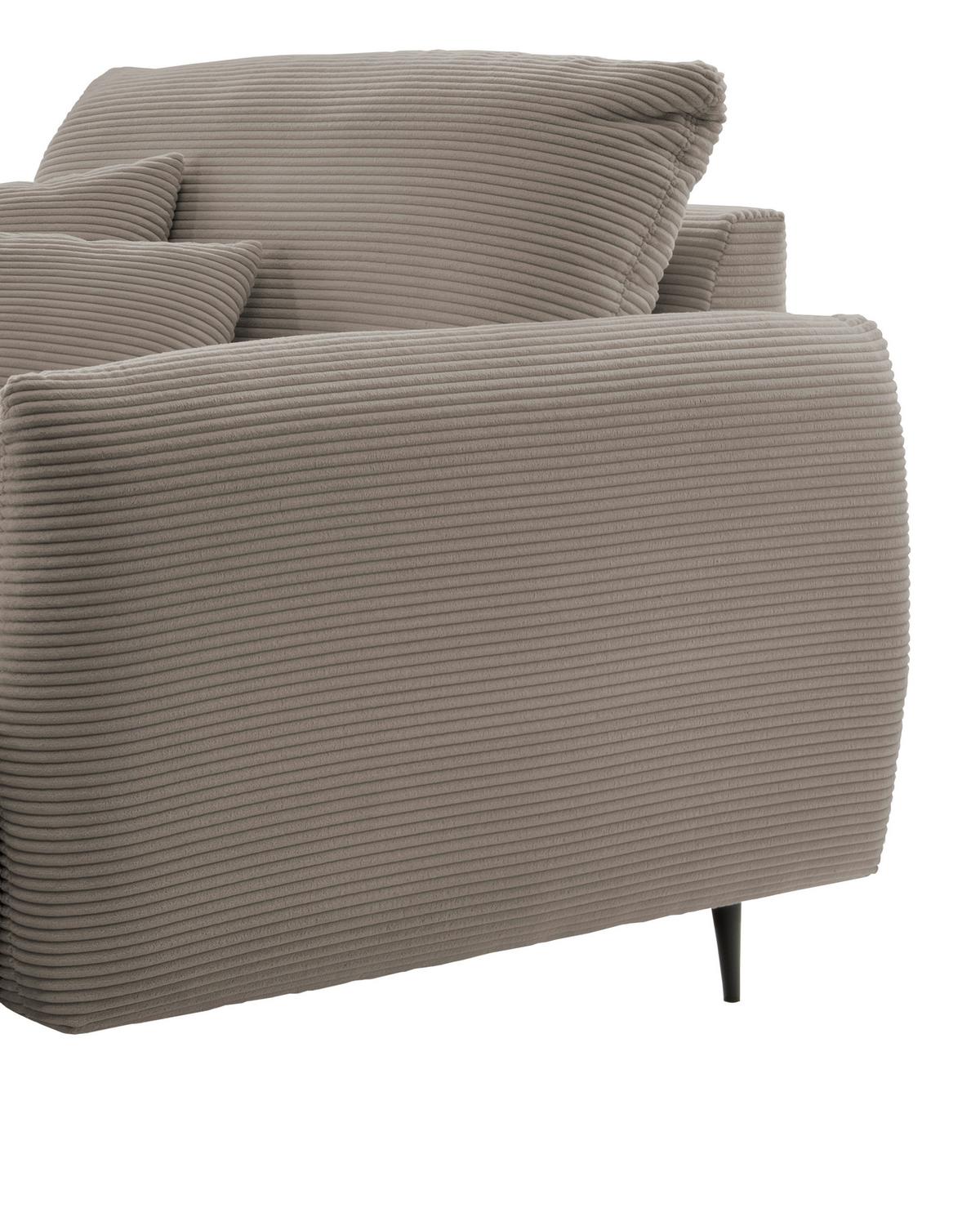 XXL-Sessel Vanilla, Graubraun B: 112 cm - Graubraun/Schwarz, Design, Textil (112/95/158cm) - Livetastic