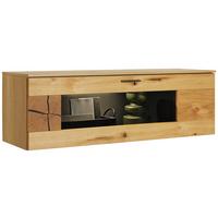 ZÁVĚSNÁ VITRÍNA STOCKHOLM - barvy dubu/černá, Moderní, kov/dřevo (118/37/38cm) - Premium Living