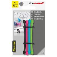 Kabelbinder 4 Stk. Blau/grün/ Schwarz/pink Kunststoff - Blau/Pink, Basics, Kunststoff (7,6cm) - Fix-o-Moll