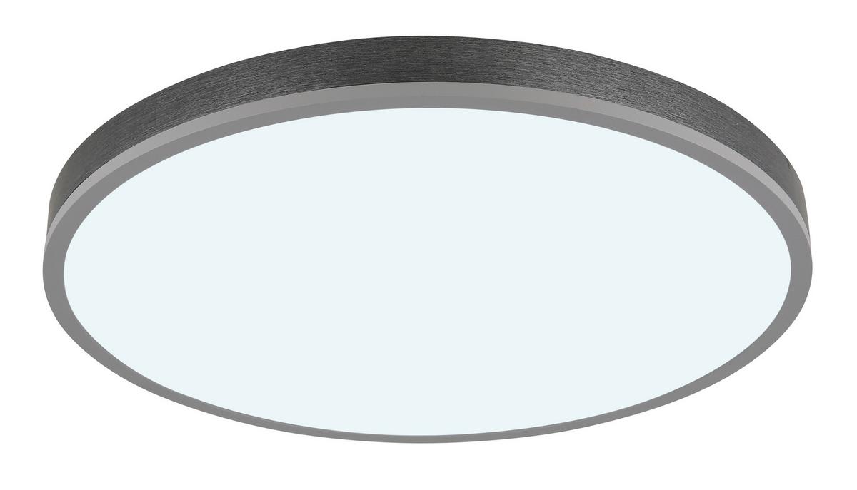 LED-Deckenleuchte Doro D: 60cm Silberfarben Weiß Dunkelgrau - Dunkelgrau/Silberfarben, Basics, Kunststoff/Metall (60/8,5cm) - Globo