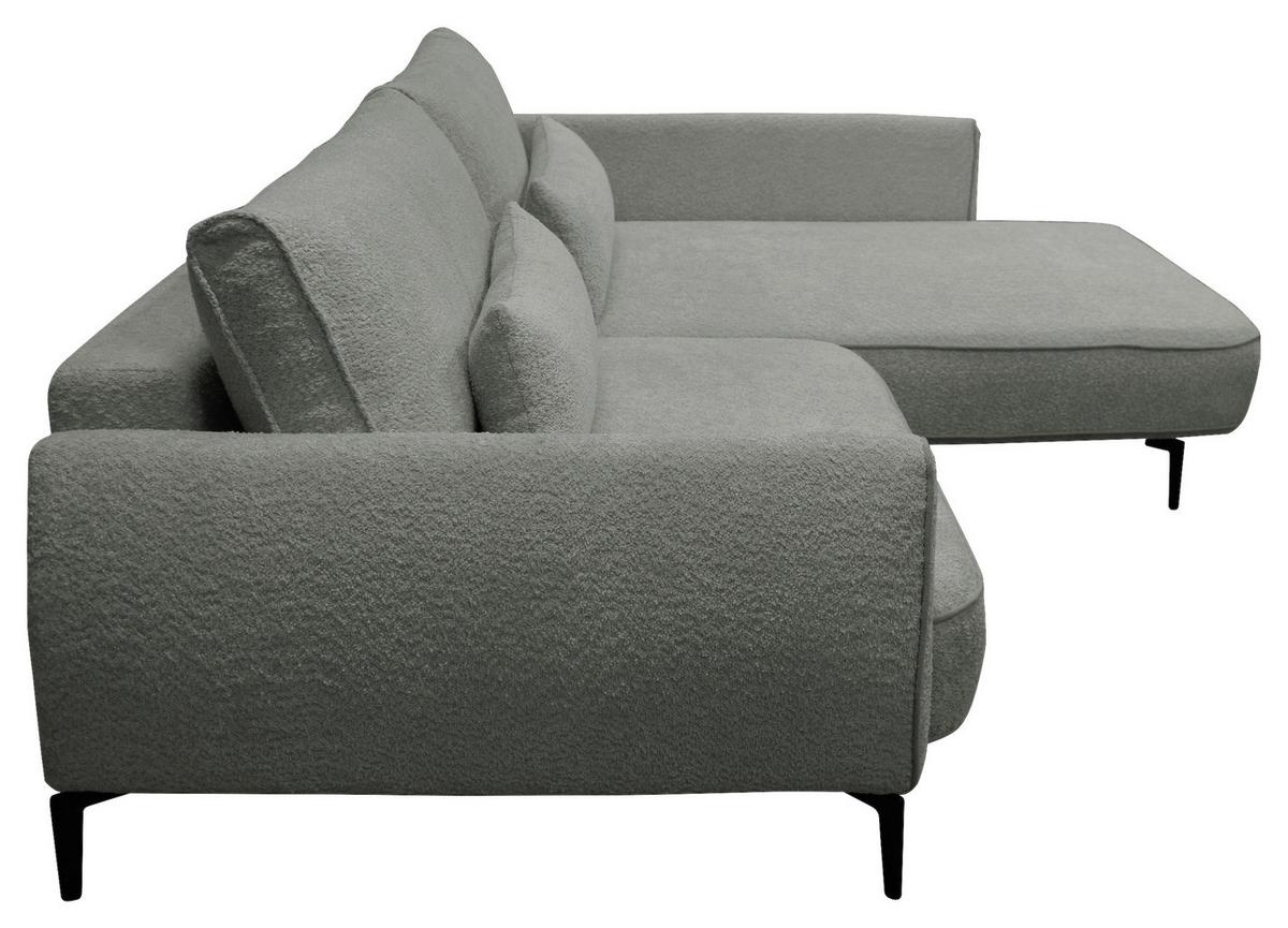 Ecksofa Abriamo Grau 273x204 Cm - Creme/Schwarz, Design, Textil (273/204cm) - MID.YOU