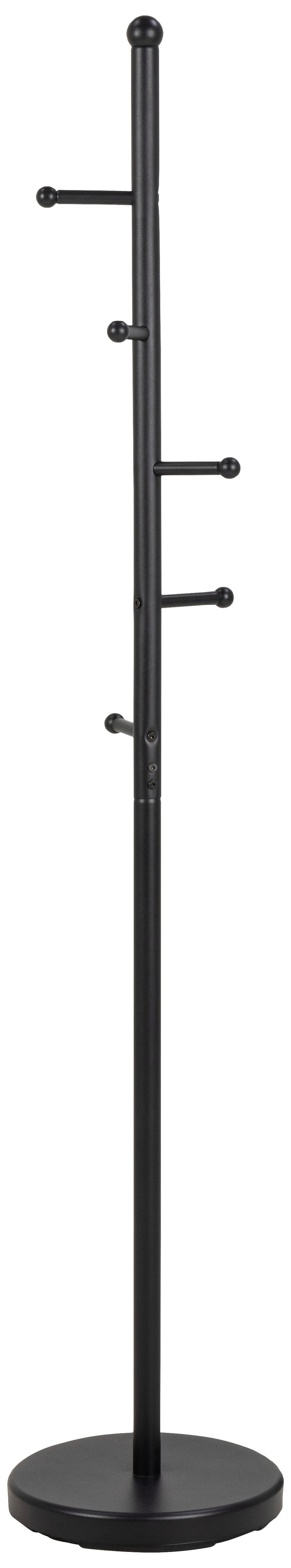 Kleiderständer Aspen Schwarz Metall 6 Haken H: 170 Cm - Schwarz, MODERN, Metall (32,3/170cm) - MID.YOU