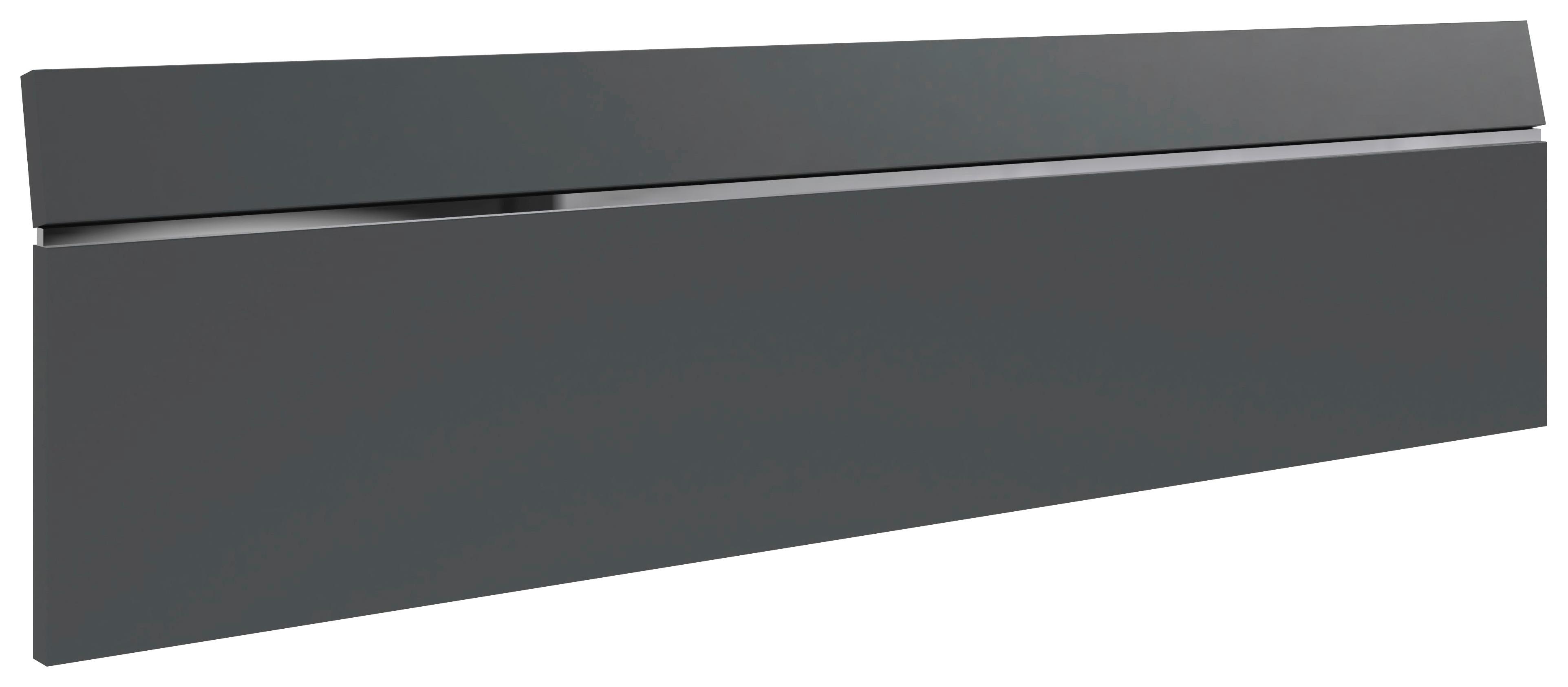 Záhlaví LEVEL BEDS B pro š. 180cm, grafit/chrom - barvy grafitu/barvy chromu, Moderní, kompozitní dřevo (188/50/5cm)