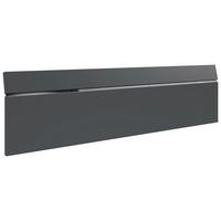 Záhlaví LEVEL BEDS B pro š. 180cm, grafit/chrom - barvy grafitu/barvy chromu, Moderní, kompozitní dřevo (188/50/5cm)