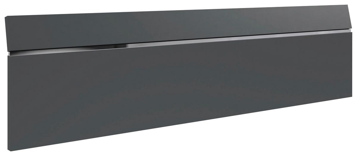 Záhlaví LEVEL BEDS B pro š. 180cm, grafit/chrom - barvy grafitu/barvy chromu, Moderní, kompozitní dřevo (188/50/5cm)