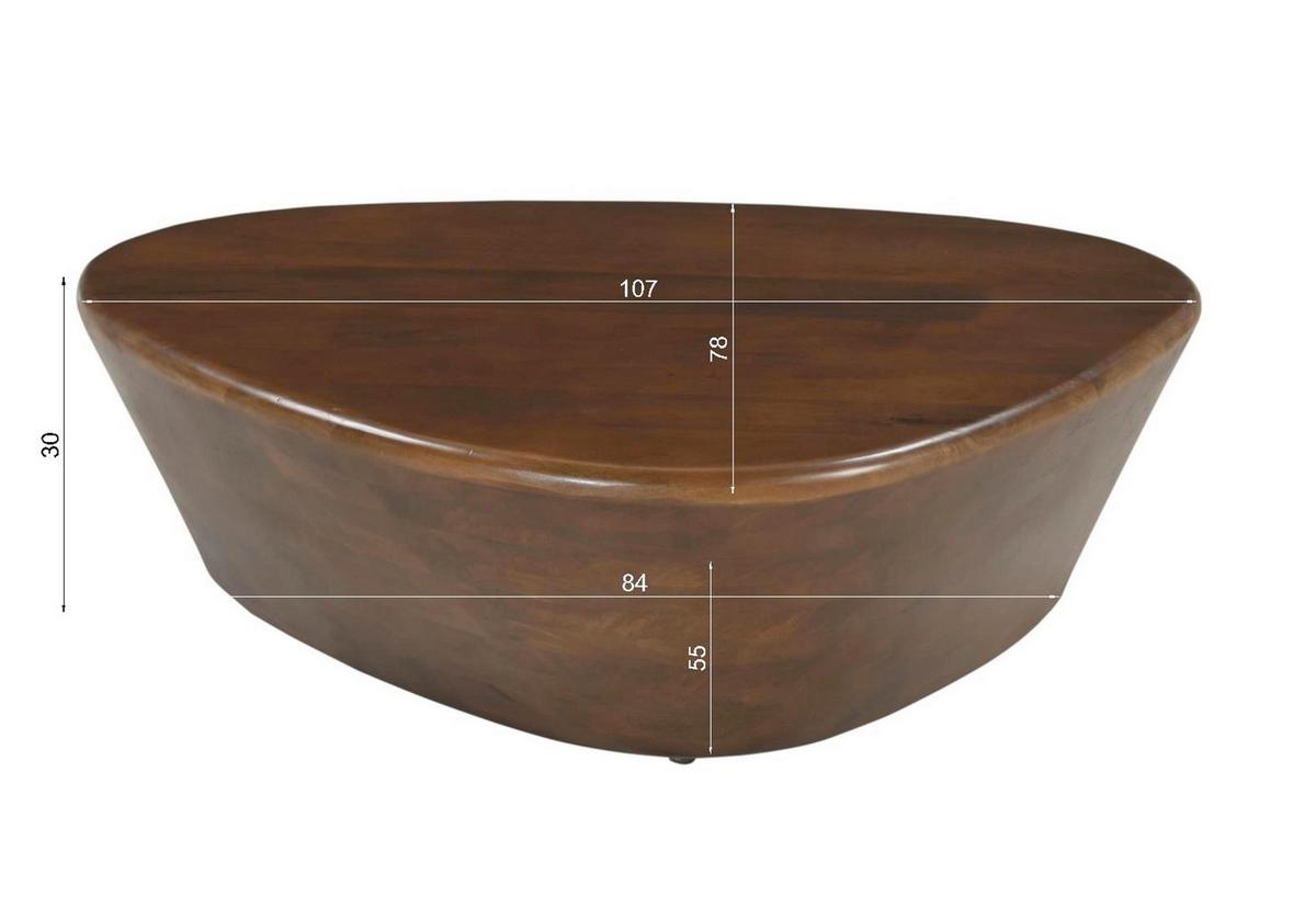 COUCHTISCH Mangoholz B: 107cm - Braun, Design, Holz (107/78/30cm) - MID.YOU