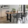Tischgruppe Naturfarben/Grau L: 160 cm - Naturfarben/Grau, MODERN, Holz/Textil (160/85/76,5cm) - Livetastic