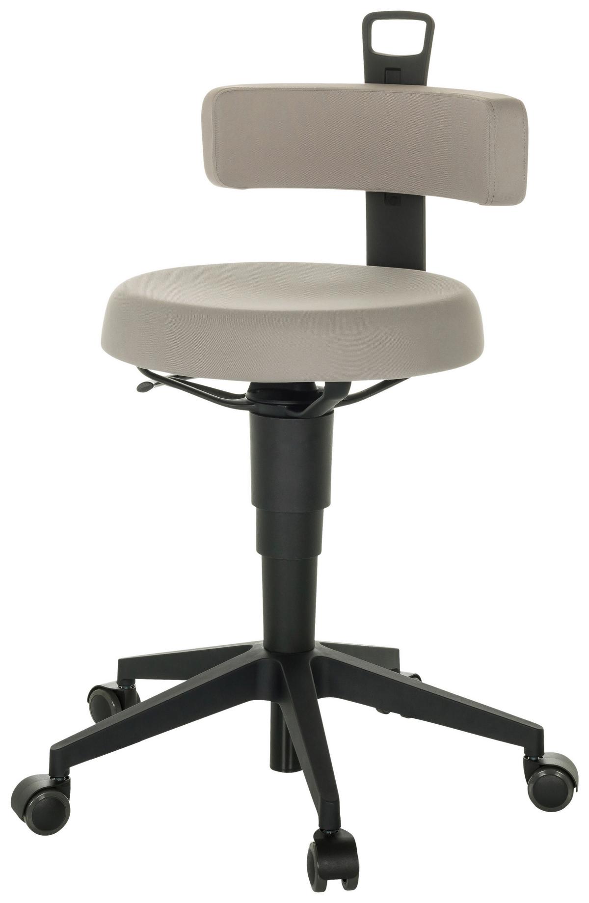 Bürohocker Top Work Flex - Schwarz/Grau, Basics, Kunststoff/Textil (40/74-86/46cm) - MID.YOU