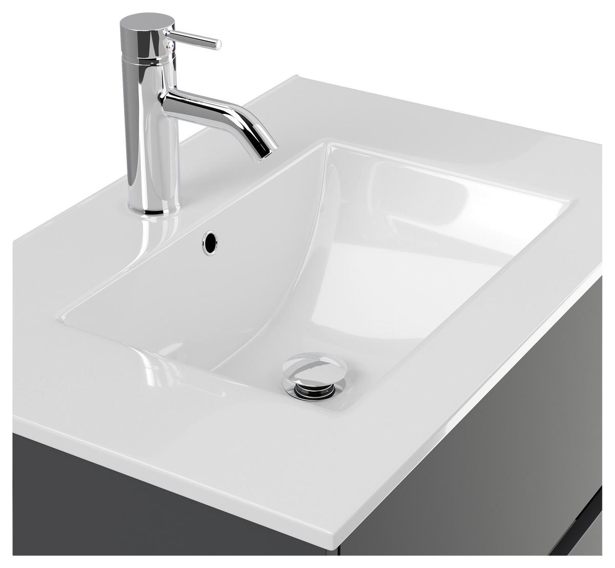 Waschtischkombi Limes Graphitfarben B: 71 cm - Graphitfarben/Weiß, MODERN, Keramik/Holzwerkstoff (71/58,7/46,5cm) - MID.YOU