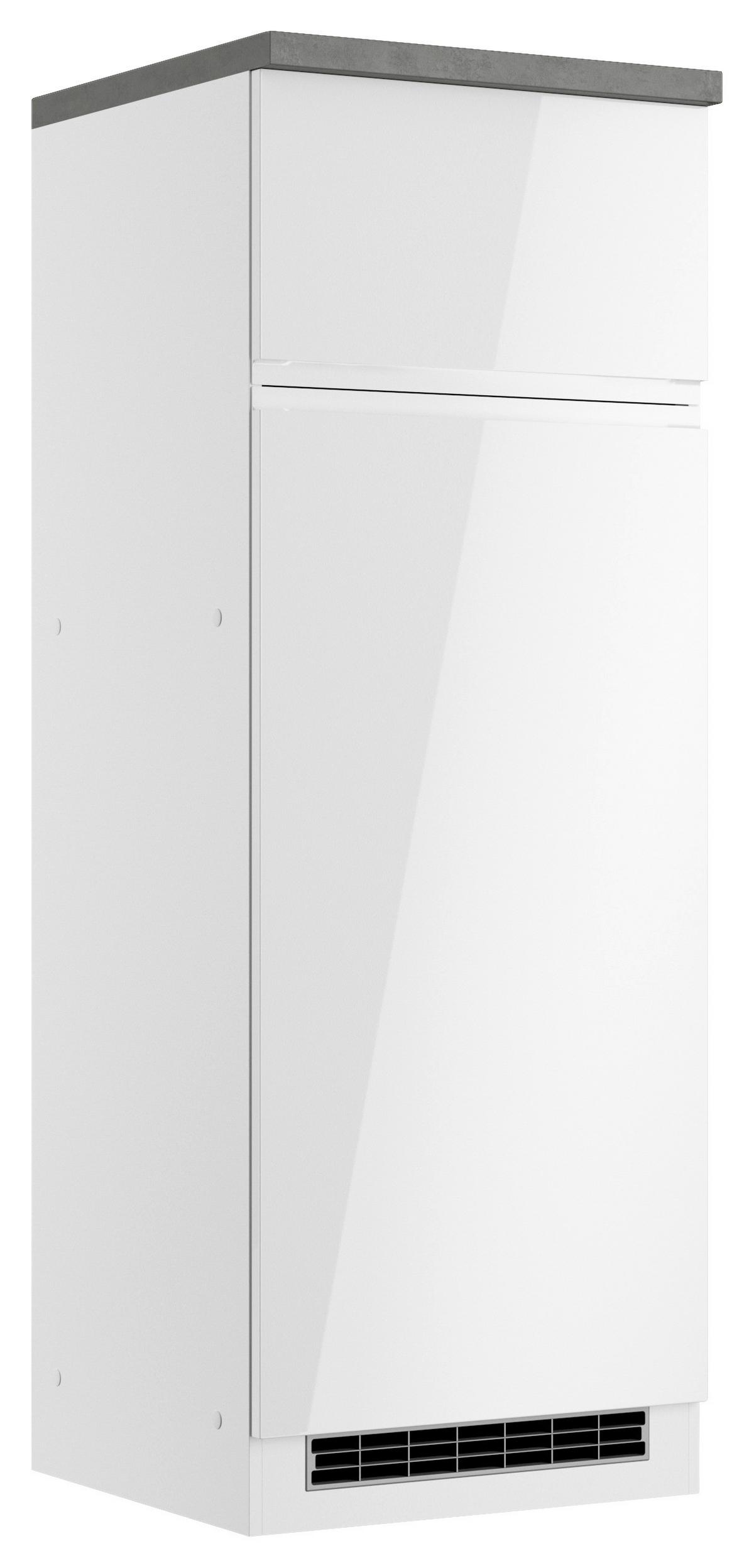 Geräteumbauschrank Monza B: 60 cm Weiß/Grau - Weiß Hochglanz/Weiß, LIFESTYLE, Holzwerkstoff (60/166/60cm) - Held