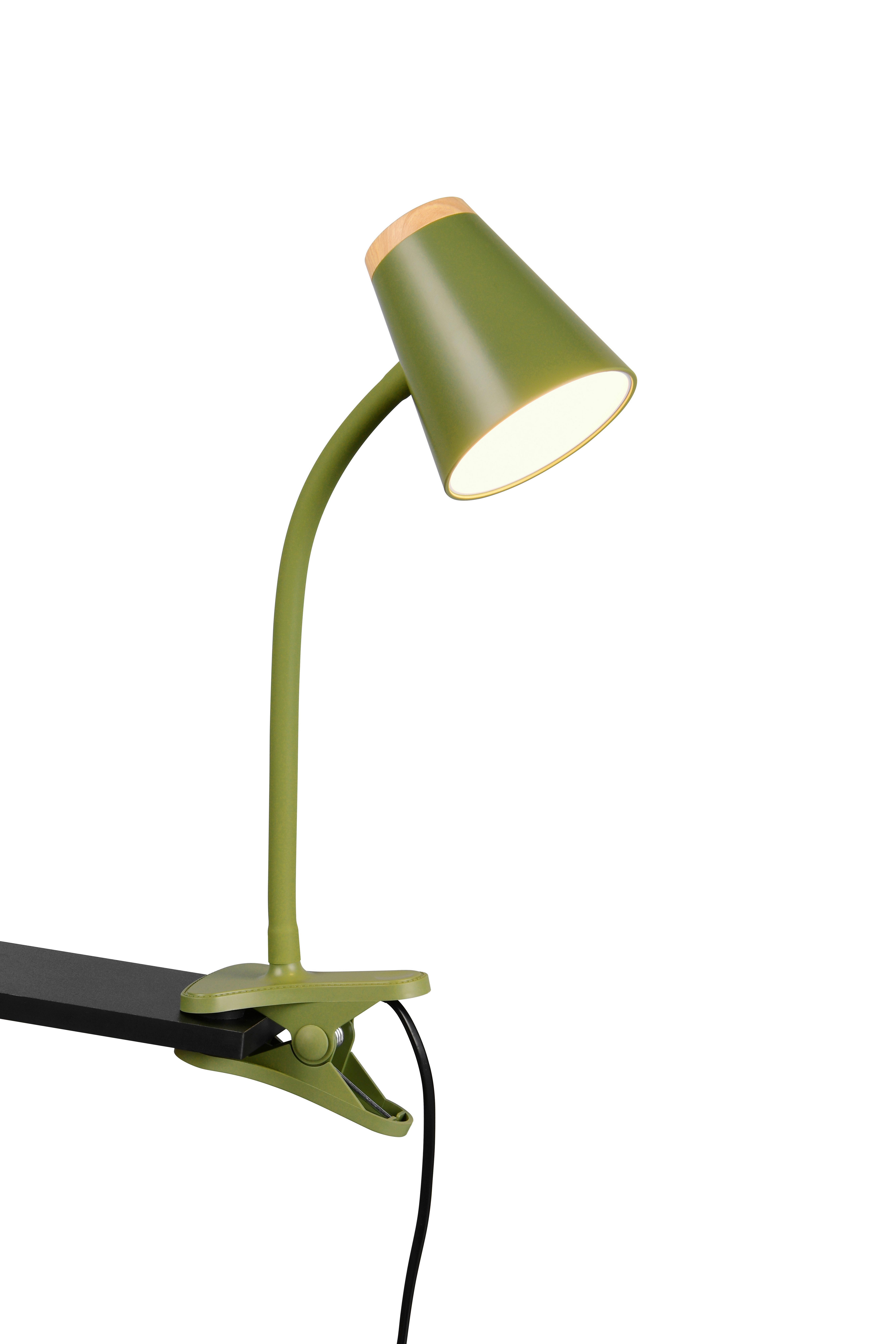 LED-Klemmleuchte Pongo Braun Grün B: 9,5 cm - Braun/Grün, Basics, Kunststoff/Metall (33/9,5/32cm)