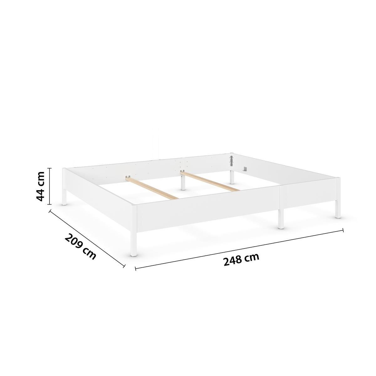 Bett Mare Weiß Lf: 240x200 Cm - Weiß, MODERN, Holzwerkstoff (240/200cm) - Rauch Möbel