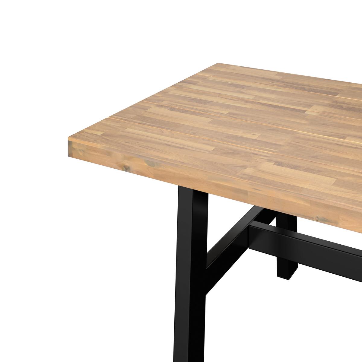 ZÁHRADNÝ STÔL SELMA - čierna/farba akácie, Modern, kov/drevo (240/100/75cm) - Mömax