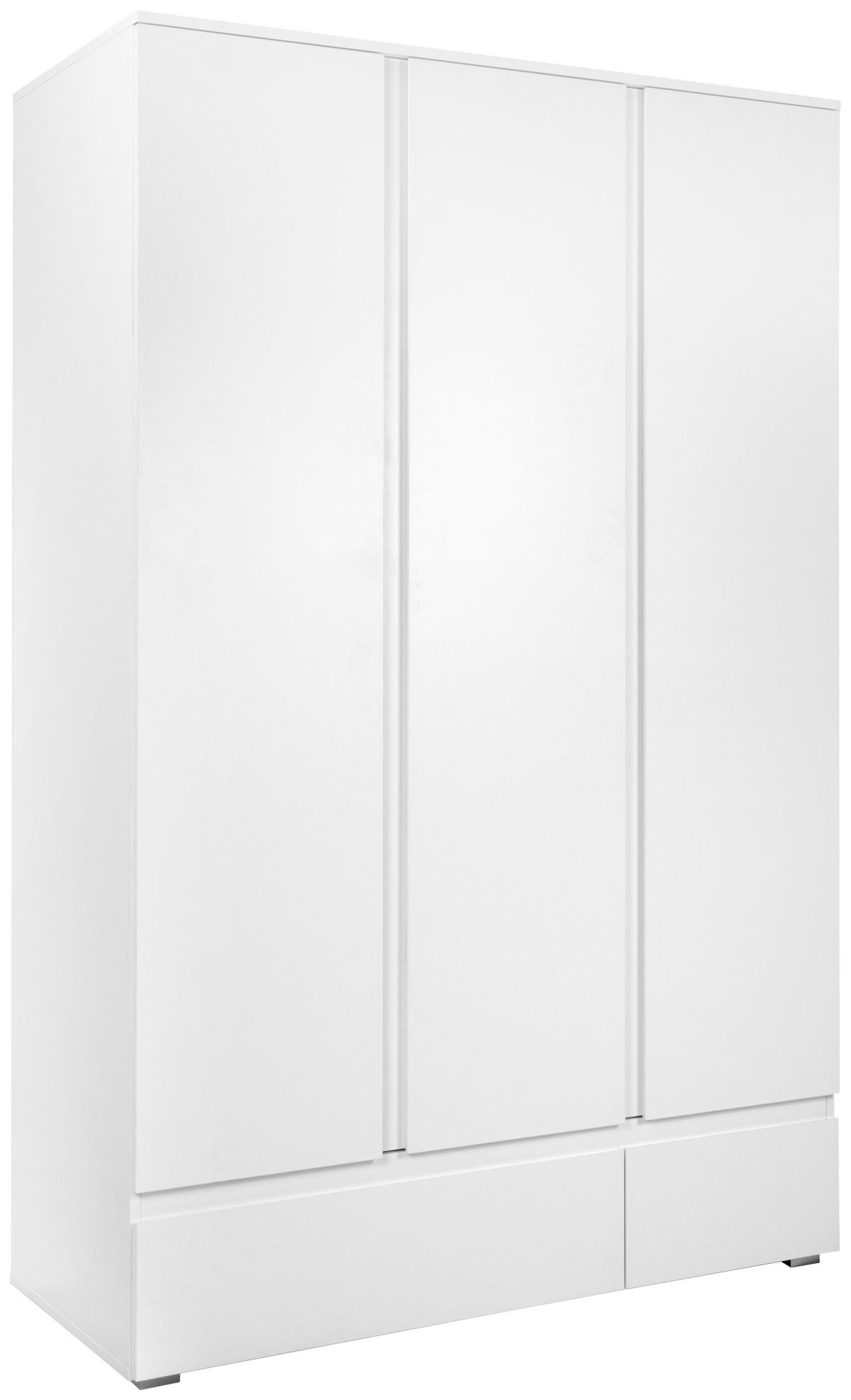 Drehtürenschrank Mit Laden B: 120 Cm Image, Weiß - Weiß, Basics, Holzwerkstoff (120/191/55cm) - MID.YOU