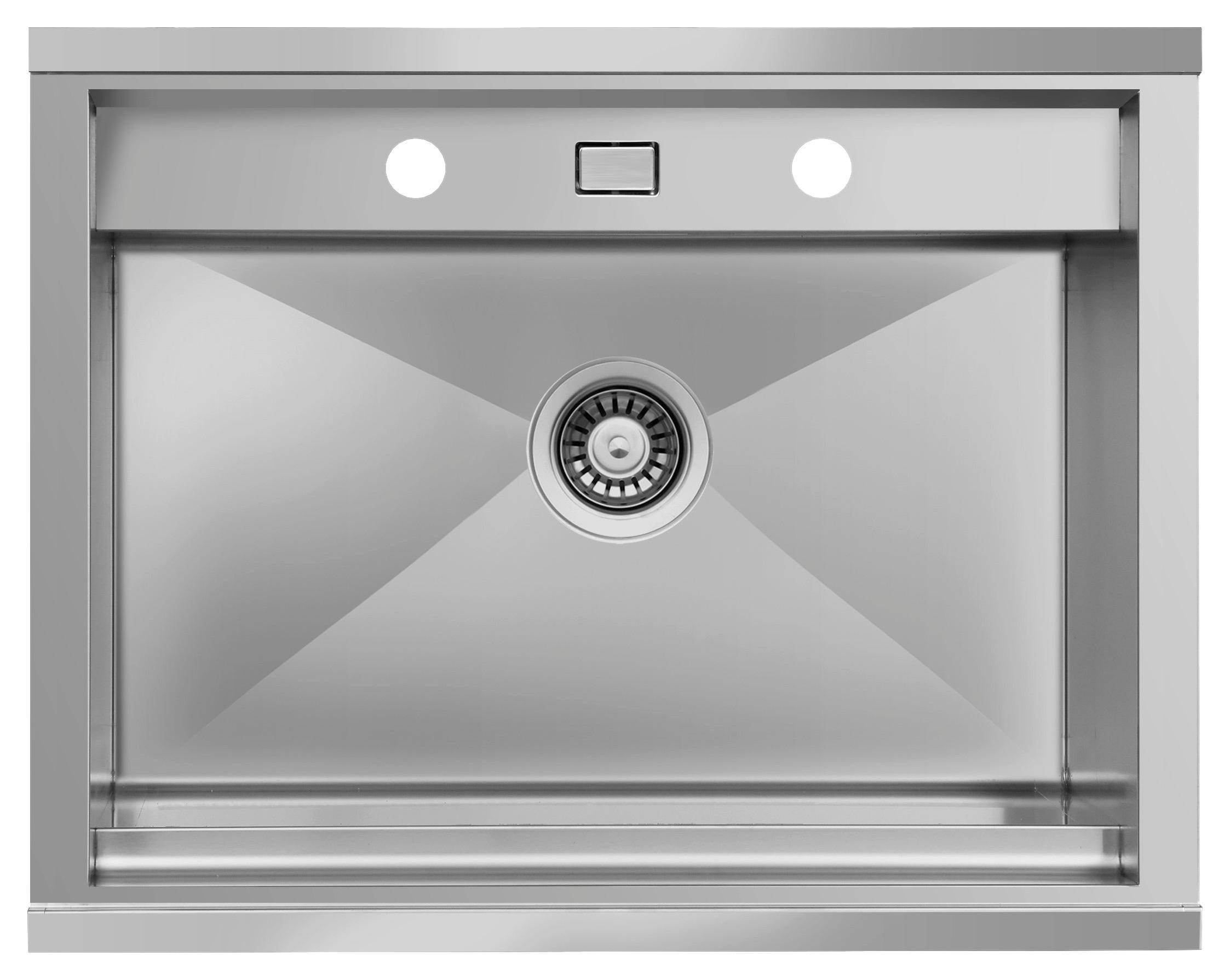 Spüle California Edelstahl 62x24,5 cm - Edelstahlfarben, Basics, Metall (62/24,5/50cm) - Respekta