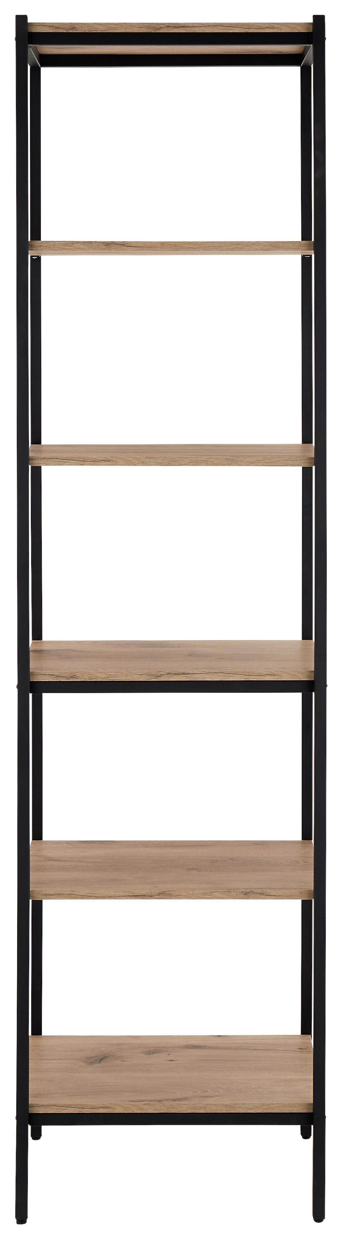 REGÁL RACK STANDREGAL - černá/barvy dubu, Basics, kov/kompozitní dřevo (50/195/40cm) - P & B
