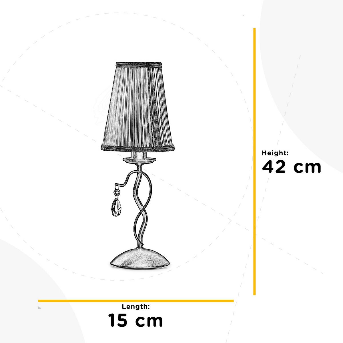 Kristall-Tischleuchte Delia Cognac Cappuccino  L: 15 cm - Cognac/Cappuccino, KONVENTIONELL, Glas/Kunststoff (15/15/42cm)