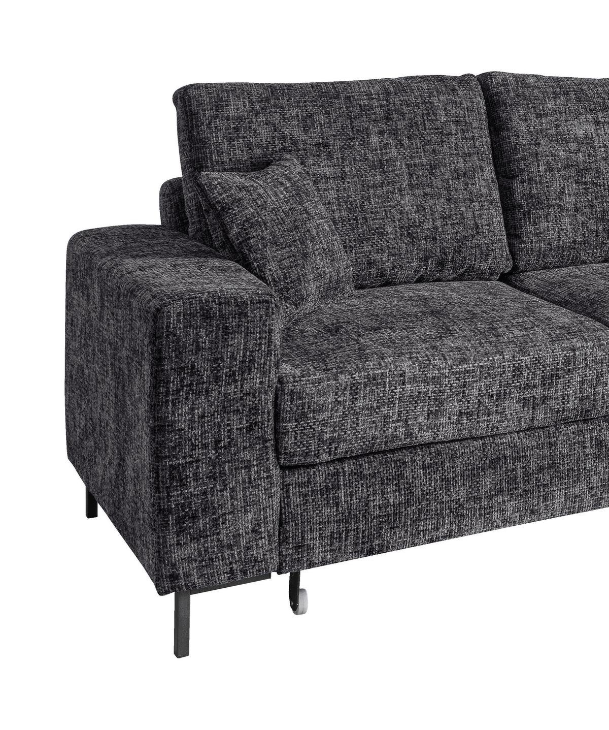 Eckschlafsofa Zona, Schwarz S: 237x143 Cm - Schwarz, KONVENTIONELL, Textil (237/143cm) - Livetastic