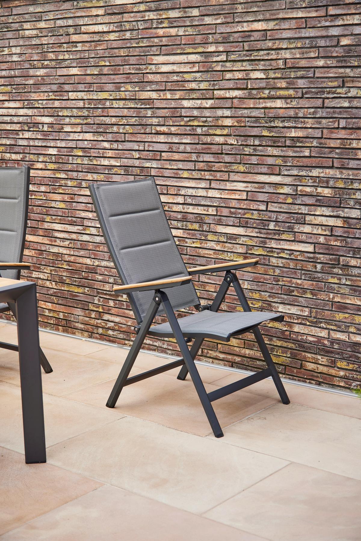 Gartensessel Klappbar Aluminium, Kunststoff - Anthrazit, KONVENTIONELL, Holz/Kunststoff (59/110/68cm) - Siena Garden