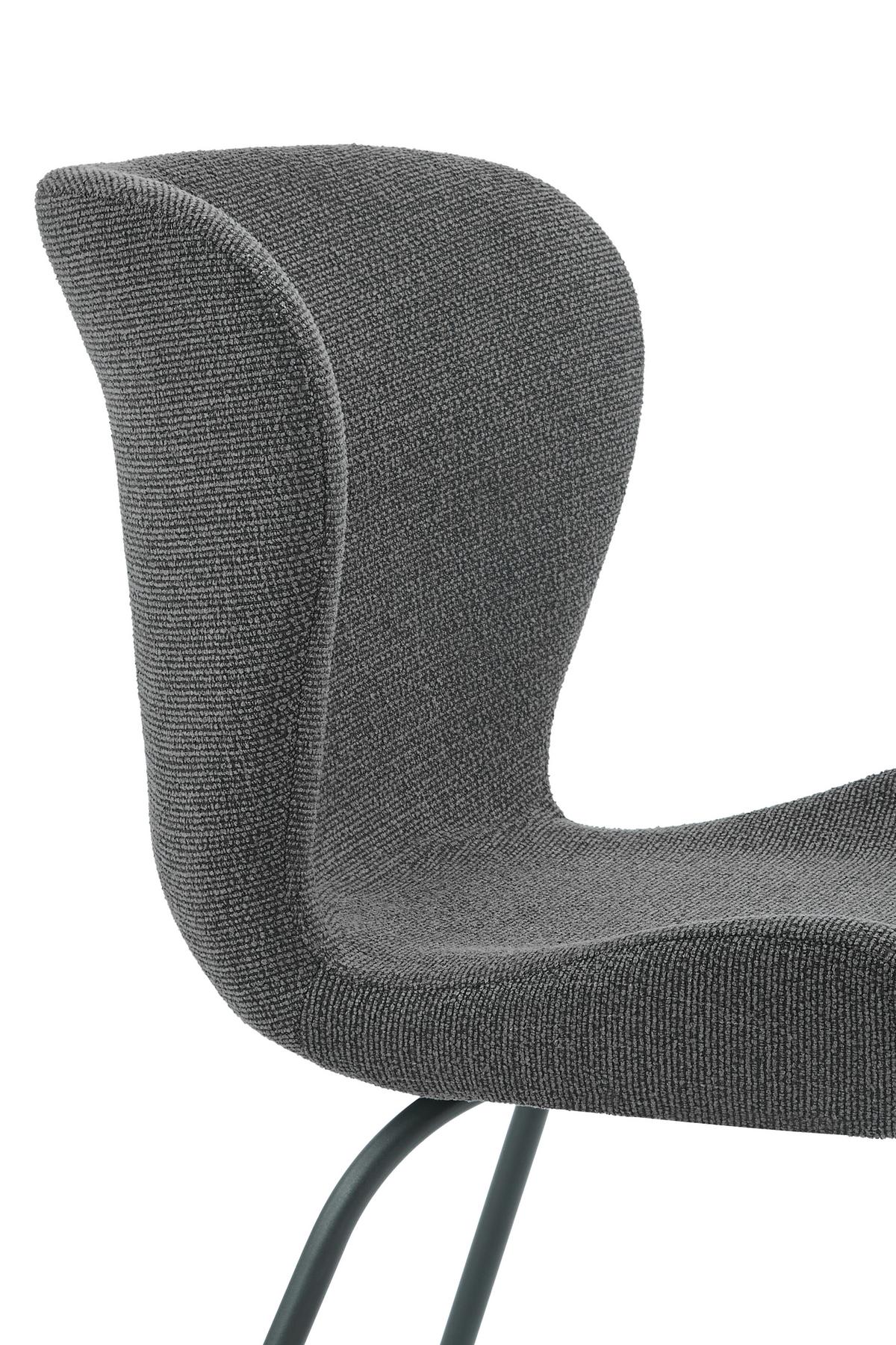 STUHL-SET LAGOS S 2ER-SET - Anthrazit/Grau, MODERN, Textil/Metall (50/83,5/60cm) - P & B