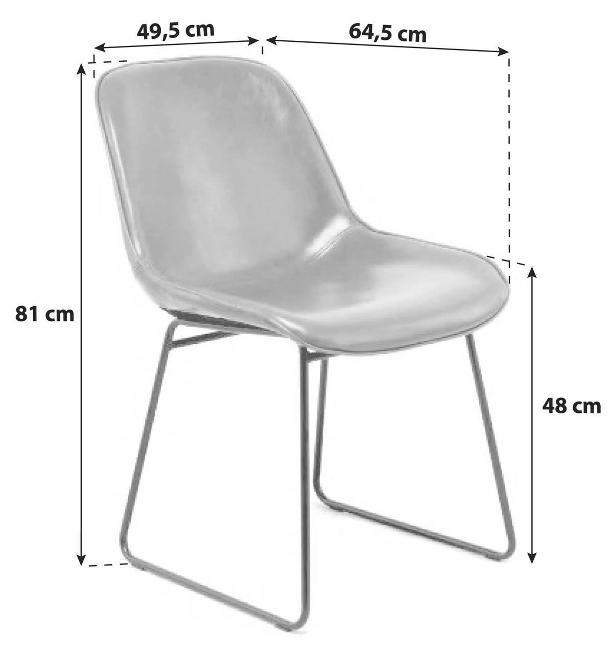 Schalenstuhl Cora Grün Gepolstert 2er-Set - Grün, MODERN, Leder/Metall (49,5/81/64,5cm) - Kayoom