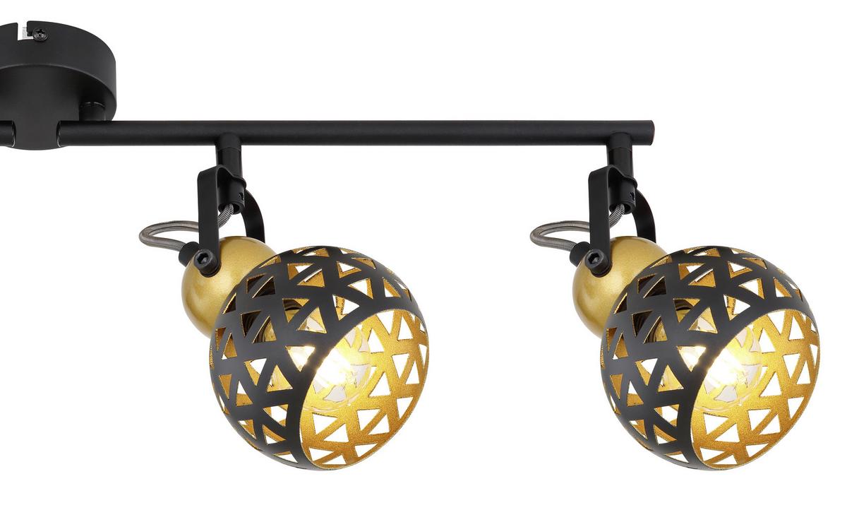 Strahler Sarra 4-flammig Verstellbar L: 60 Cm - Goldfarben/Schwarz, Basics, Metall (60/10/17,5cm) - Globo