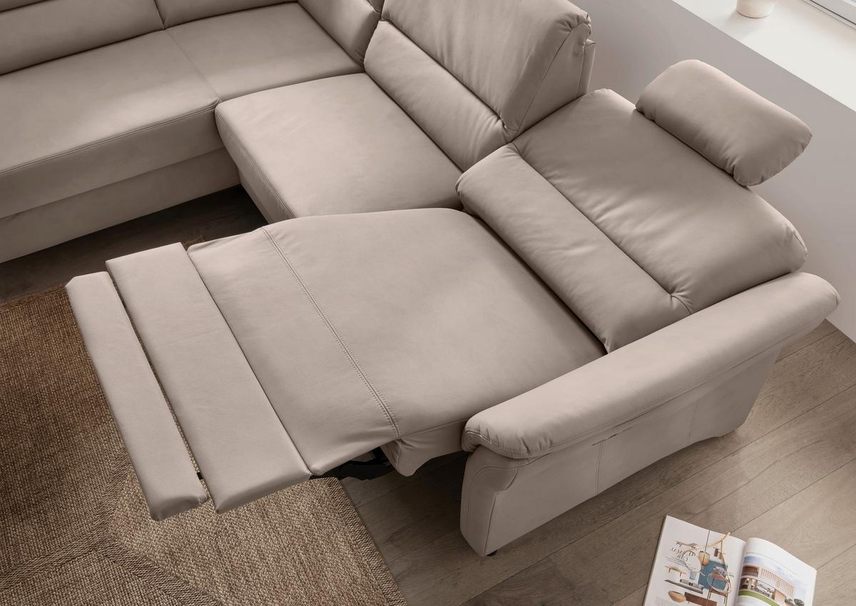 Ecksofa Cavoli, Beige S: 190x266 cm - Beige/Schwarz, MODERN, Textil (190/266cm) - Livetastic