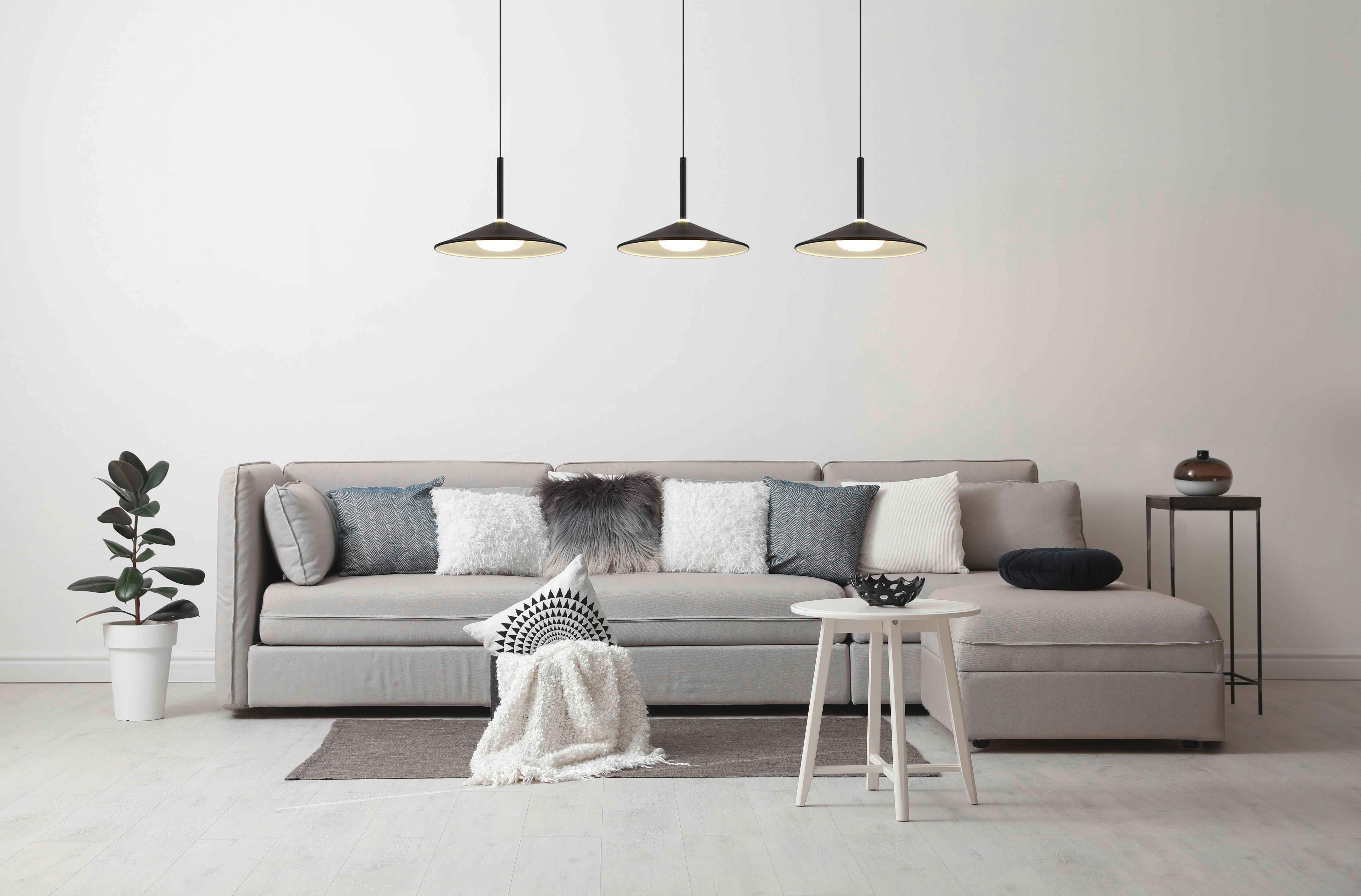 LED-Hängeleuchte Lampone Schwarz Weiß L: 95 cm - Schwarz/Weiß, Design, Kunststoff/Metall (95/25/180cm) - Globo