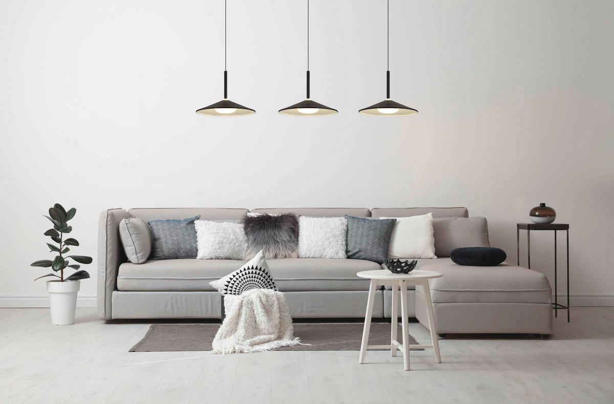 LED-Hängeleuchte Lampone Schwarz Weiß L: 95 cm - Schwarz/Weiß, Design, Kunststoff/Metall (95/25/180cm) - Globo